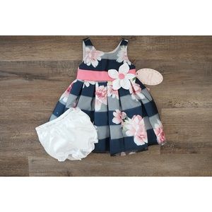 🆕Jona Michelle navy blue and pink flower dress